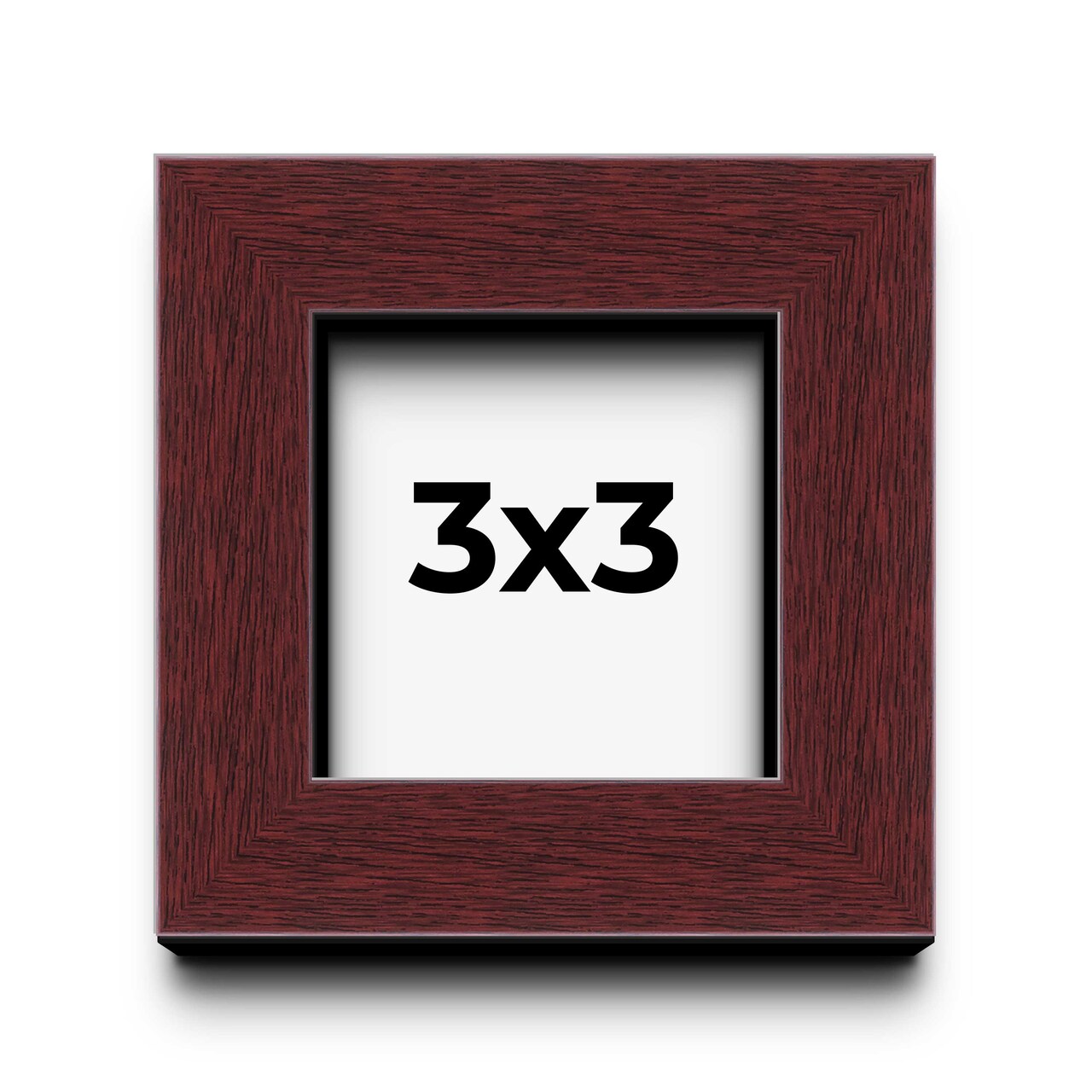 Square Shadow Box 1.5" Depth Brown Picture Frame - UV Acrylic, Backing, Hanging Hardware